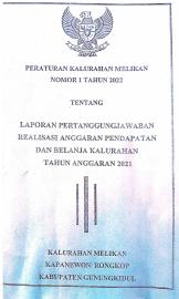 Laporan Pertanggungjawaban Realisasi Pelaksanaan APBKal Tahun 2021