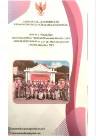 Peraturan Kalurahan Melikan Nomor 2 Tahun 2026 tentang LPJ Realisasi APBKal Tahun Anggaran 2025